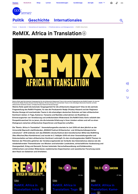 ReMIX – Africa in translation